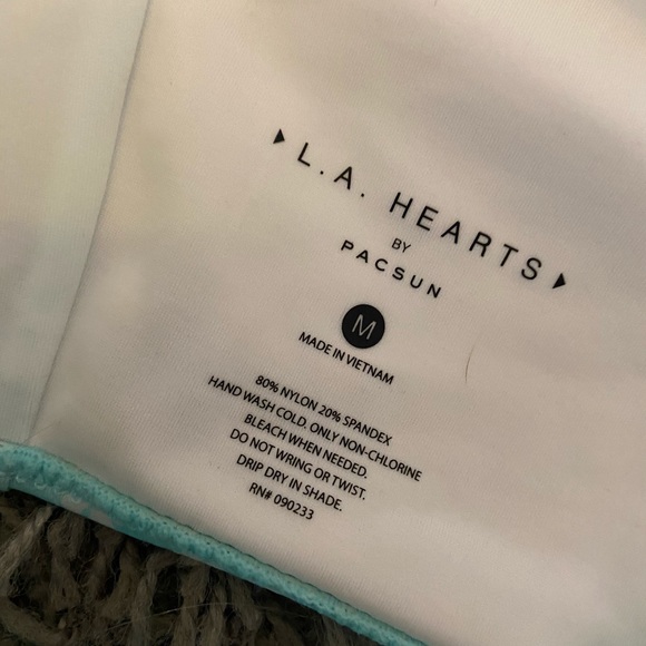 Pacsun blue floral bandeau bikini top, size m - Picture 2 of 2